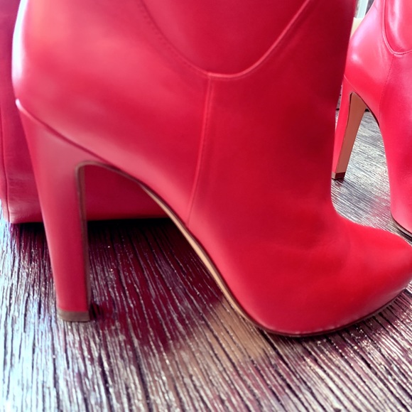 Over The Knee Red Leather Boots 39 - Picture 6 of 8